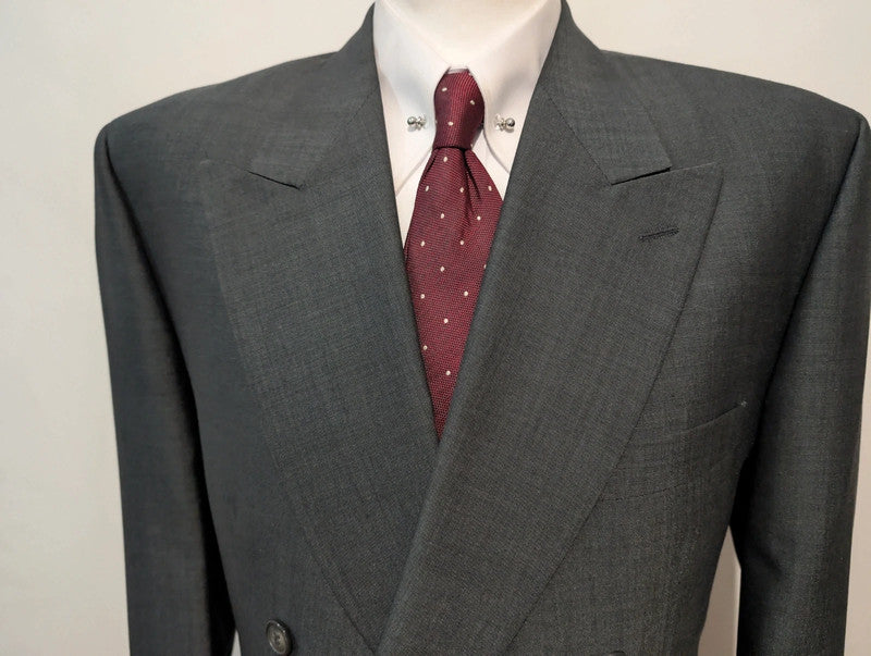 Sublime costume croisé gris en laine