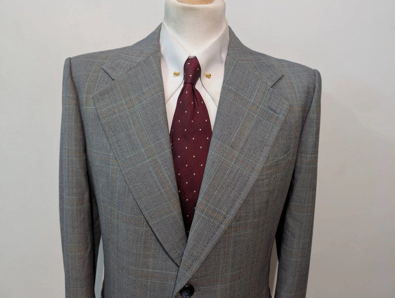 Exceptionnel costume gris a carreaux en laine