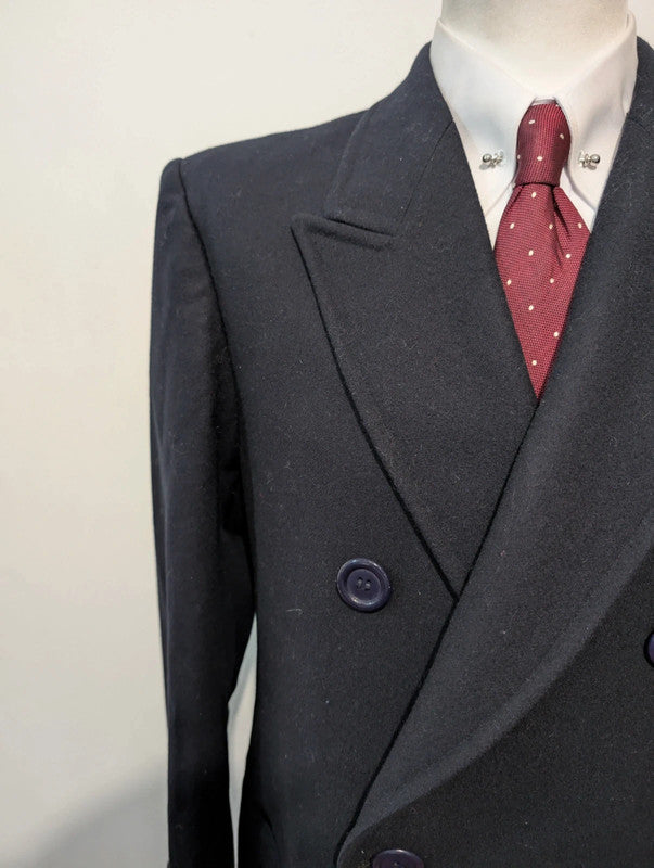 Fabuleux manteau croisé bleu marine en laine