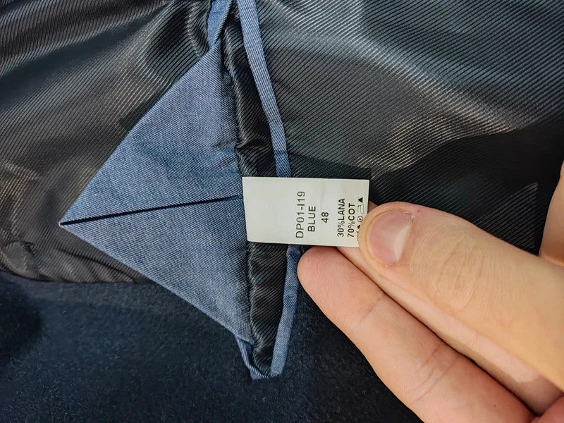 Incroyable manteau croisé bleu en laine