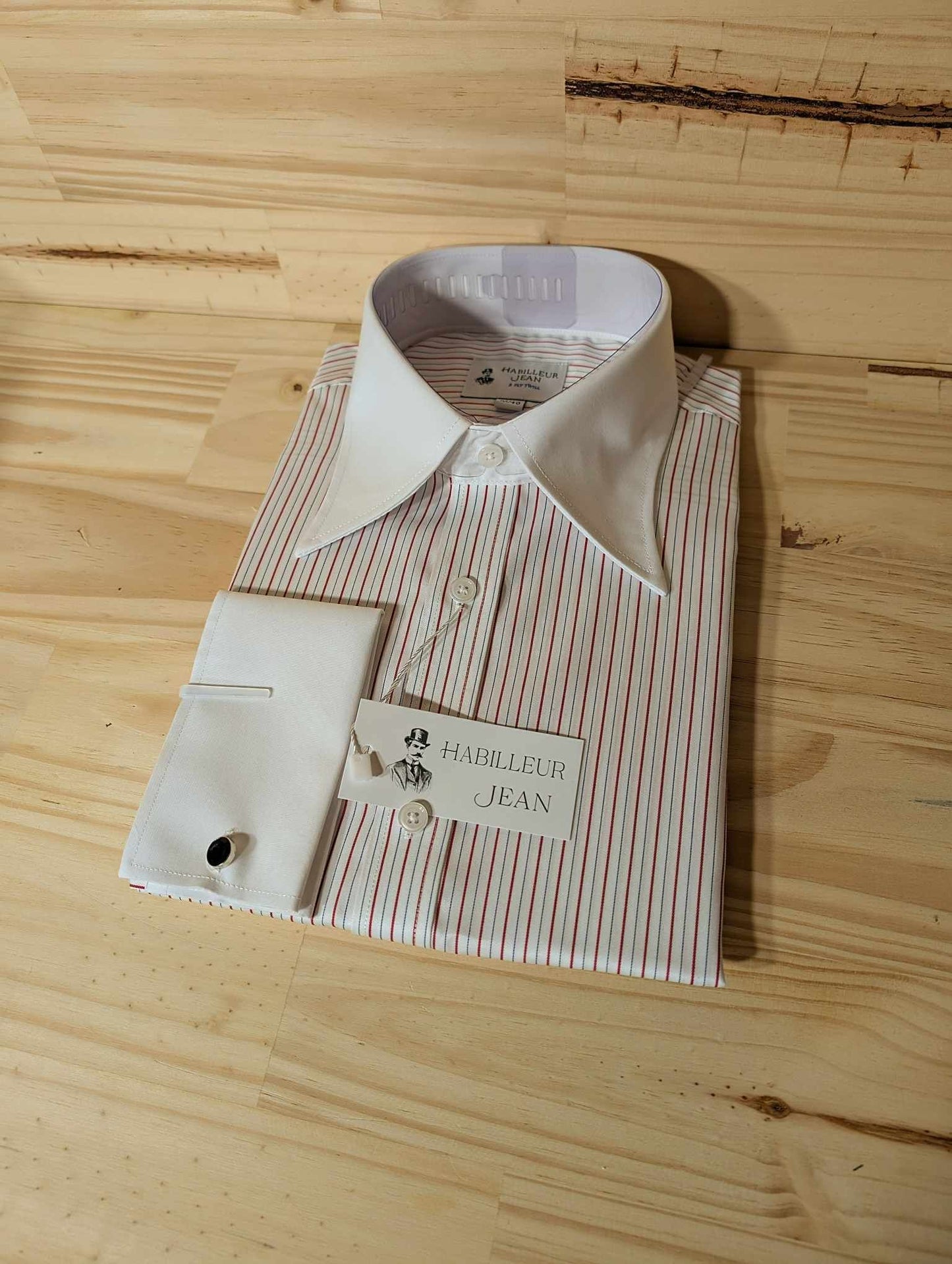 Chemise Winchester à rayures rouges col français