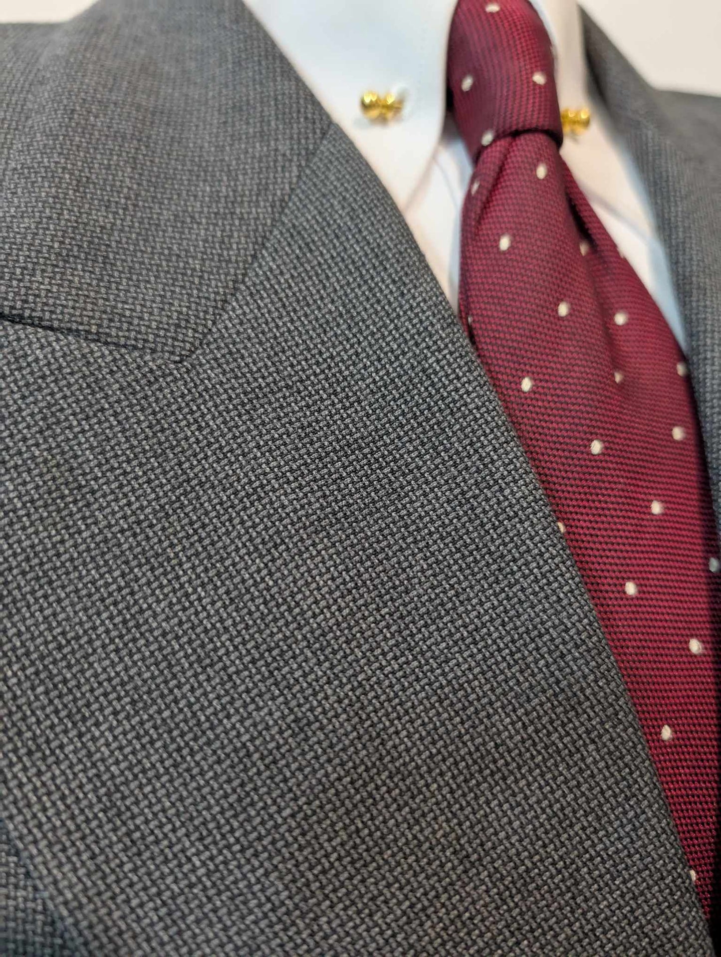 Classique costume croisé gris en laine