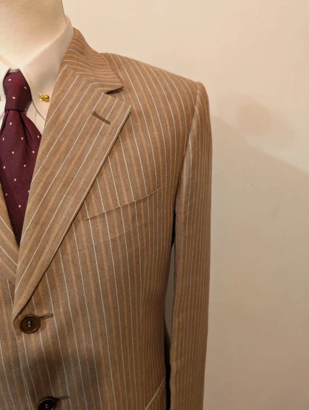 Chouet costume beige marron en lin