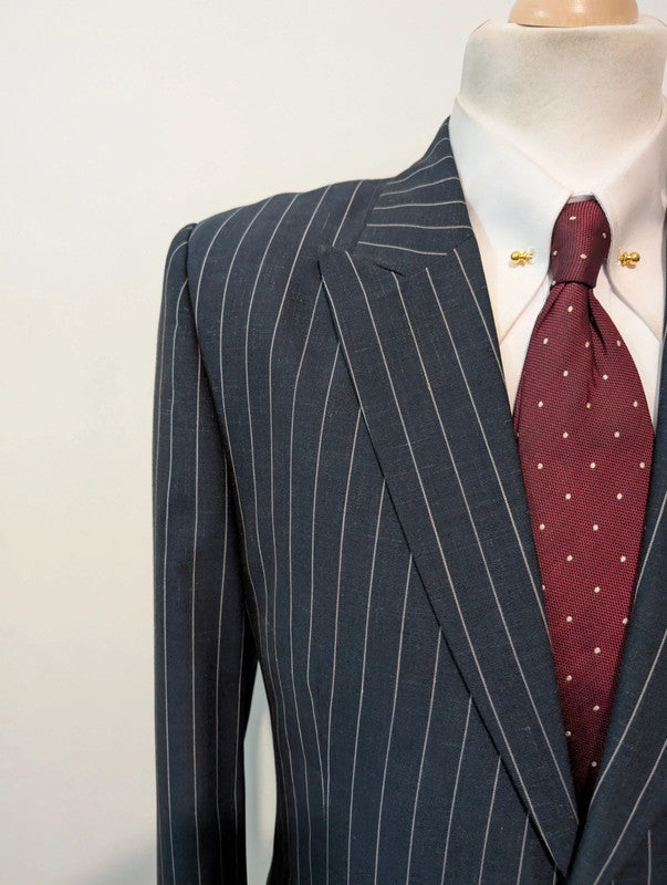Exceptional pinstripe suit in cold wool