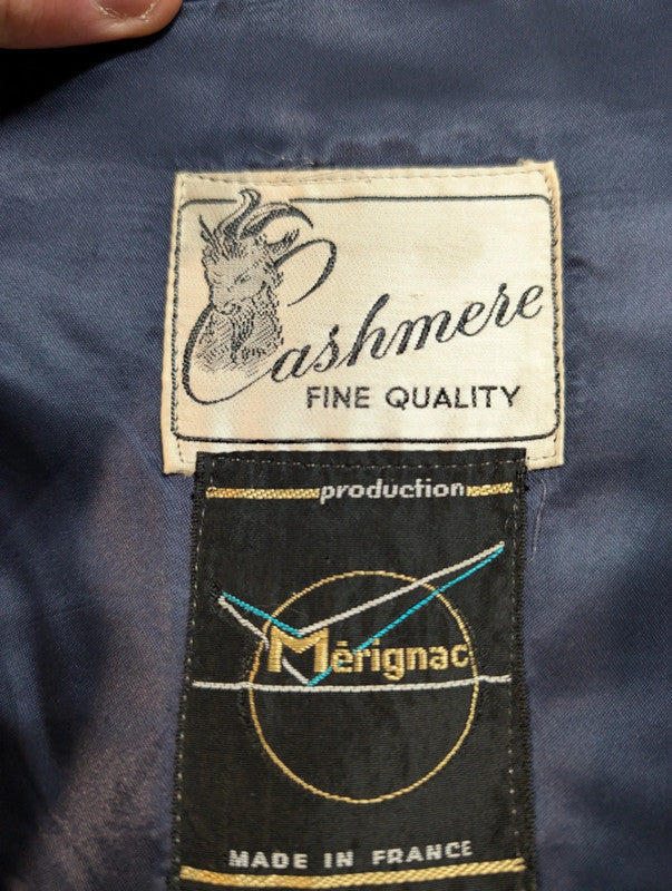 Magnifique manteau bleu marine en cachemire