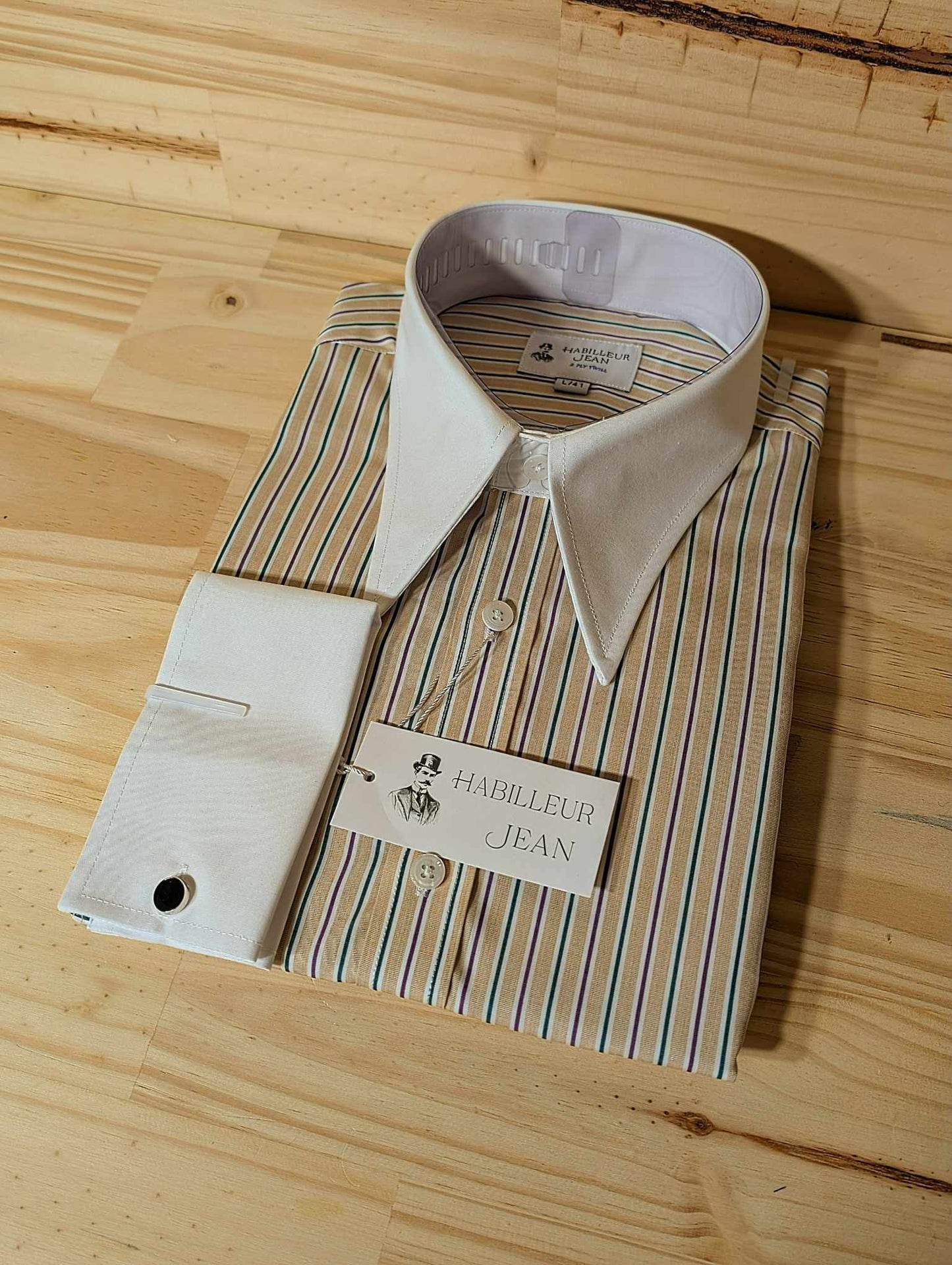 Chemise Winchester à rayures col en pointe