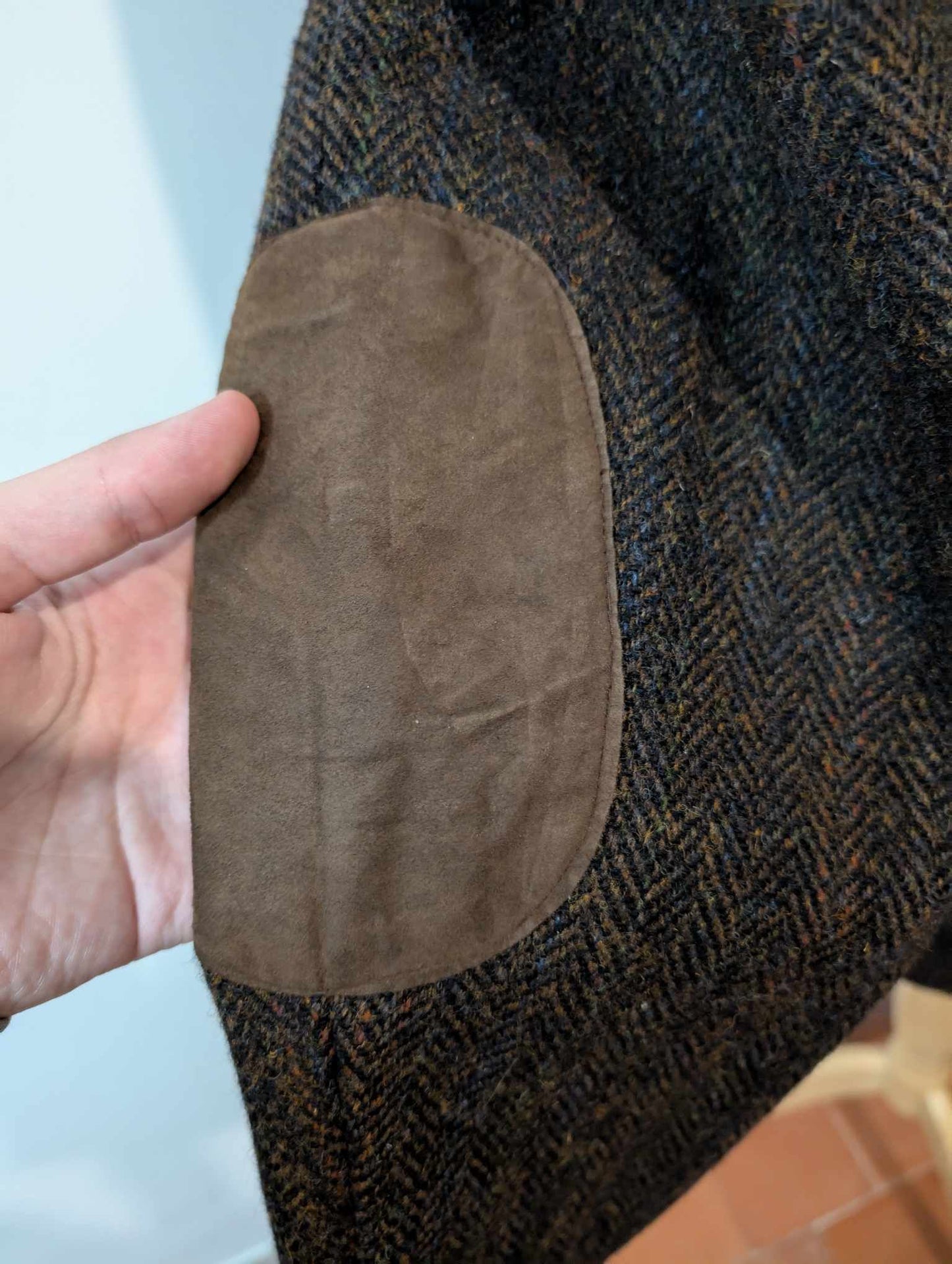 Légendaire veste marron Harris tweed
