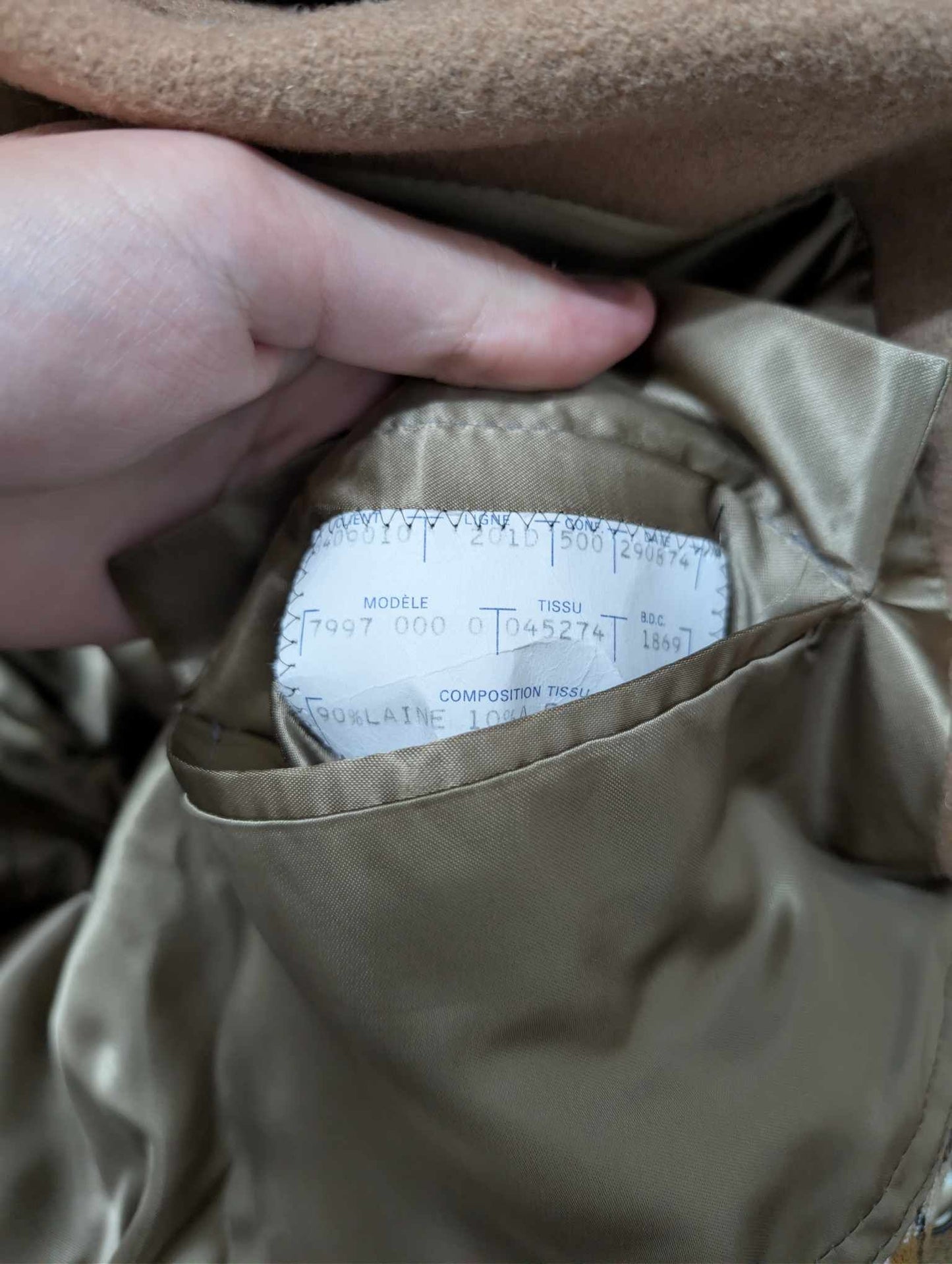 Adorable manteau camel en laine