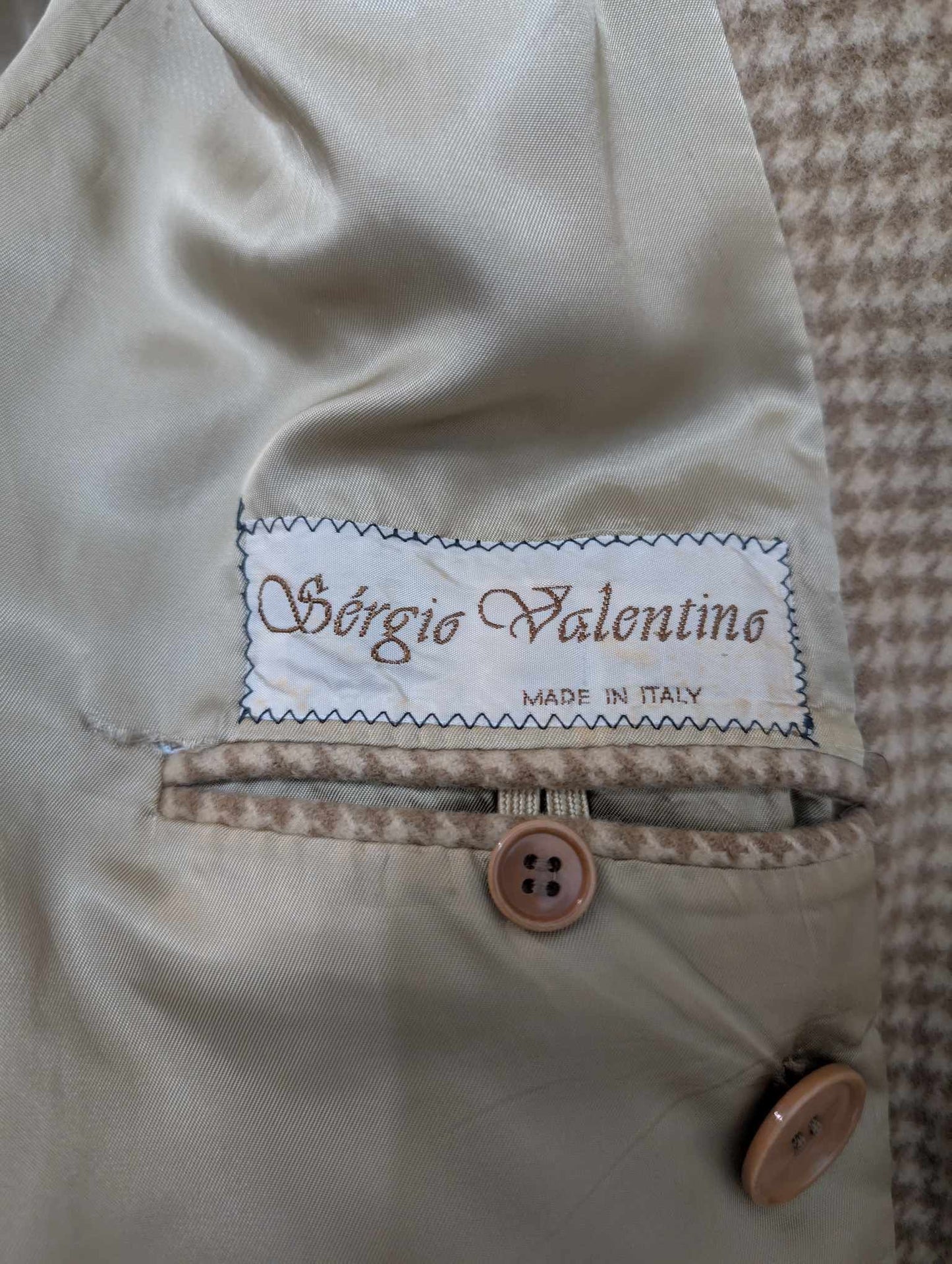 Adorable manteau camel en pied de poule