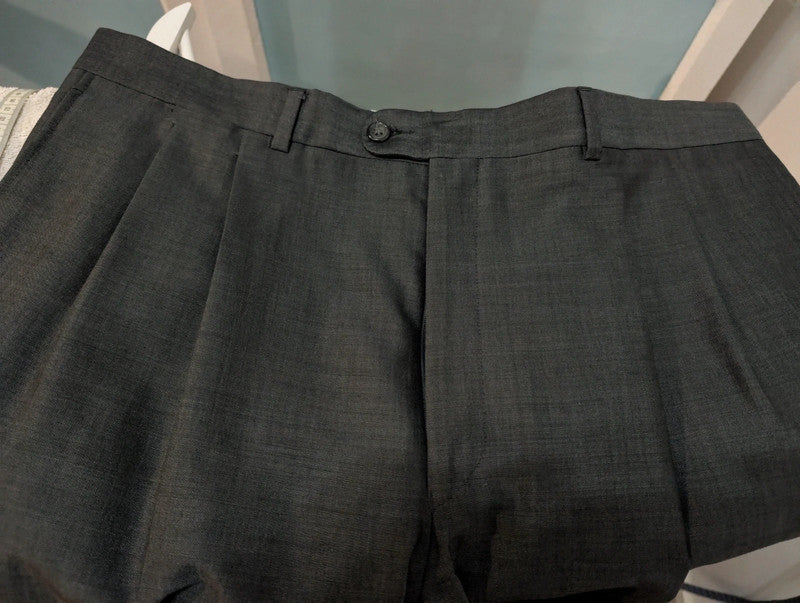 Sublime costume croisé gris en laine