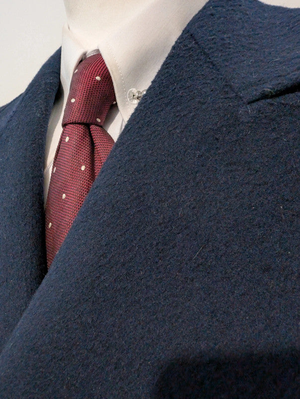 Redoubtable navy blue wool double-breasted coat
