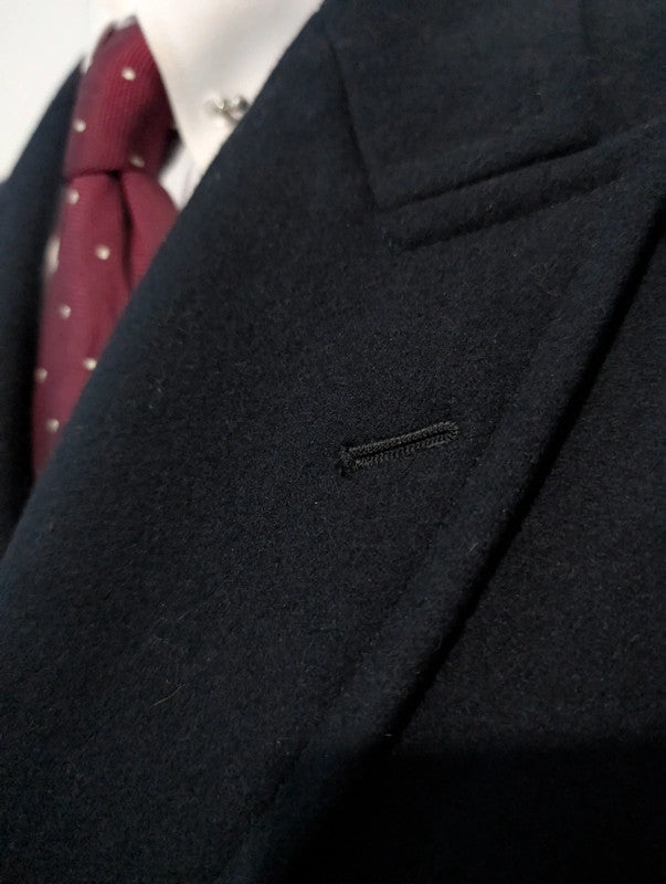 Fabuleux manteau croisé bleu marine en laine