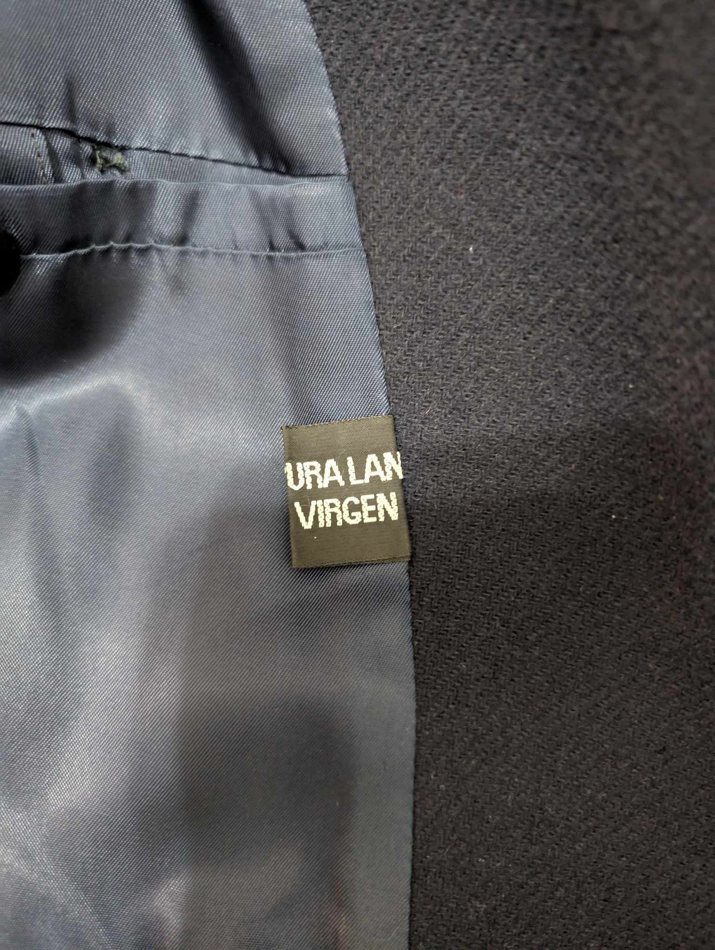 Magnifique manteau croisé bleu marine en laine