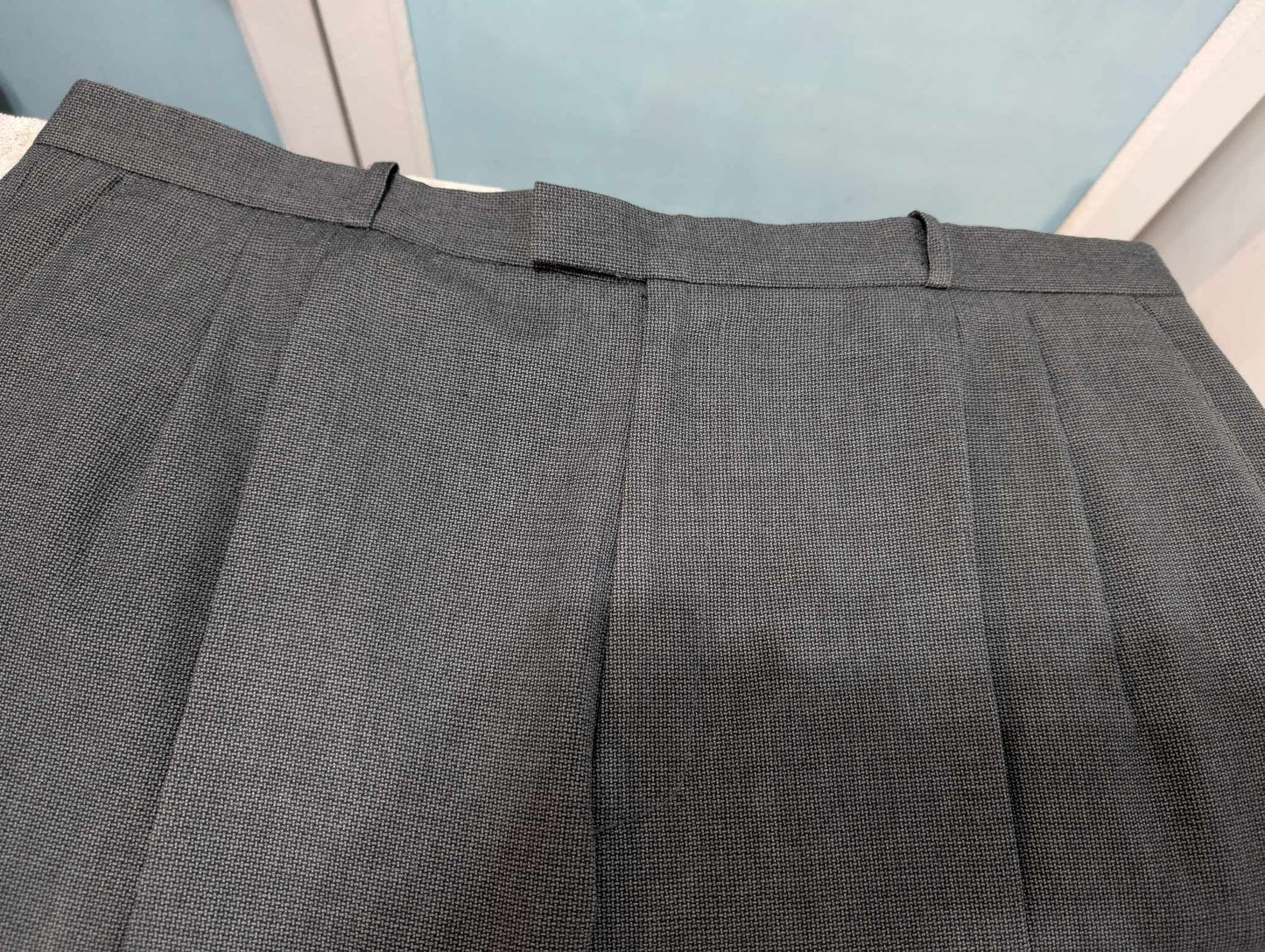 Classique costume croisé gris en laine