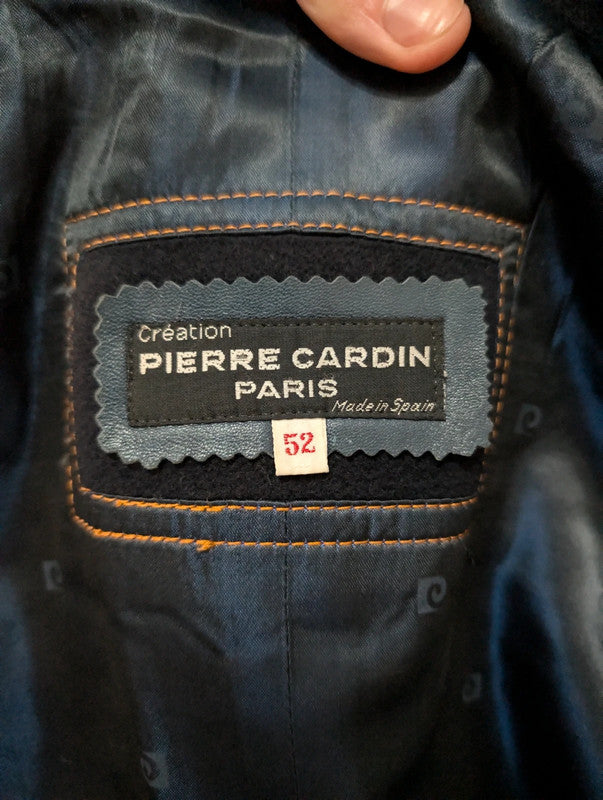 Classique manteau croisé bleu marine en laine