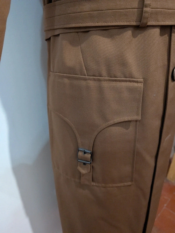 Fabuleux trench coat marron en laine