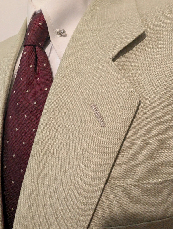 Génial costume crème vert en lin