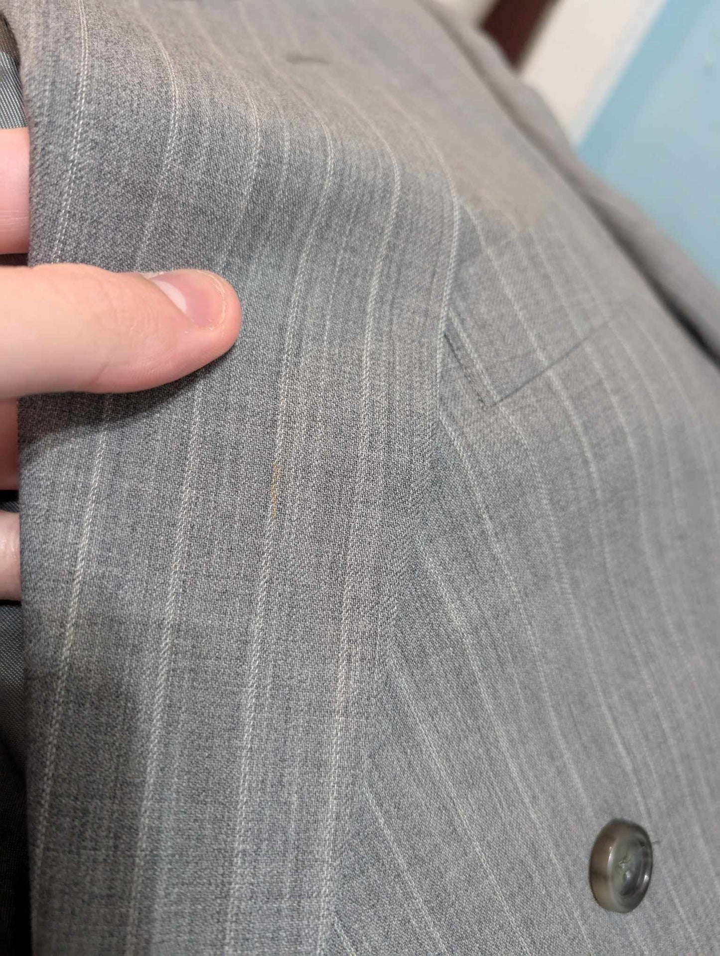 Formidable costume croisé pinstripe en laine