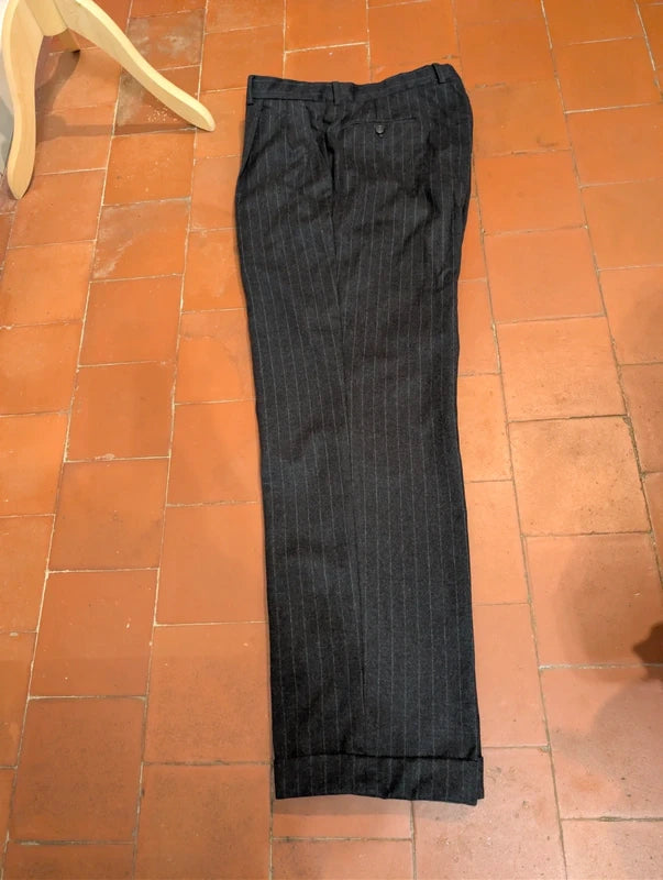 Formidabler Kostümanzug aus schwerem Kreidestreifen-Flanell