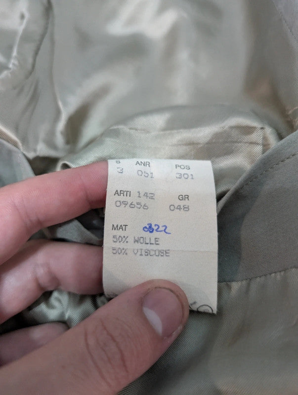 Costume croisé gris vert en laine