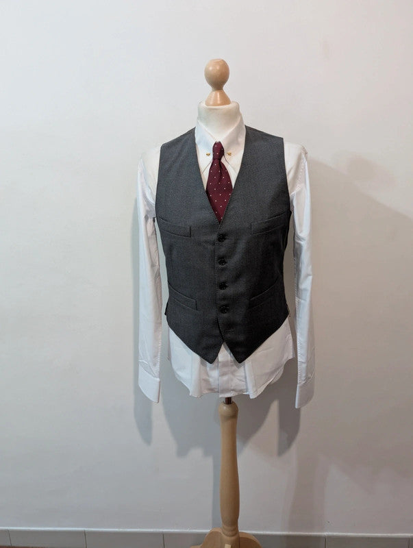 Magnifique costume 3 pièces gris en laine