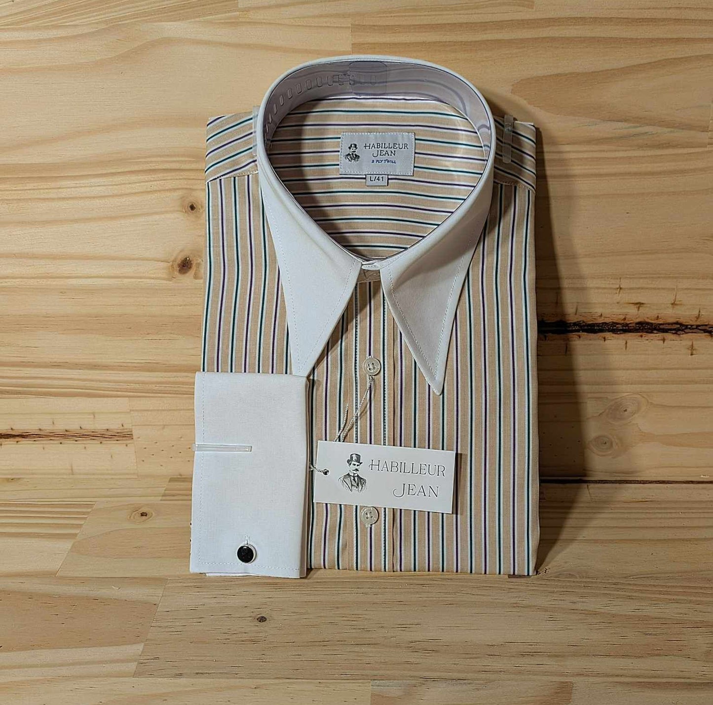 Chemise Winchester à rayures col en pointe