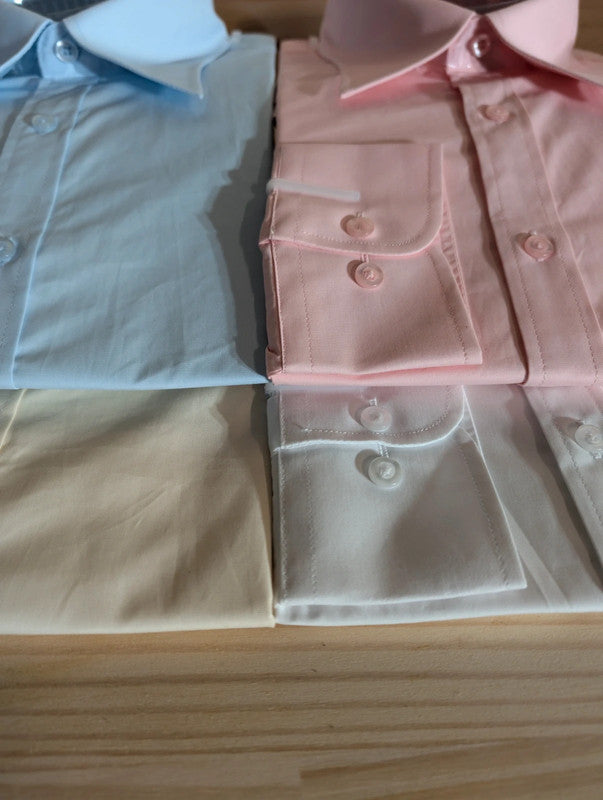 Cotton shirt with 10cm American collar