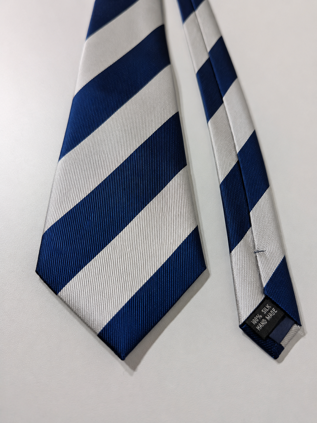 Blue striped silk tie