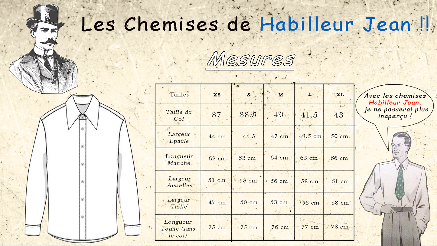 Chemise en Coton avec col Américain 10cm