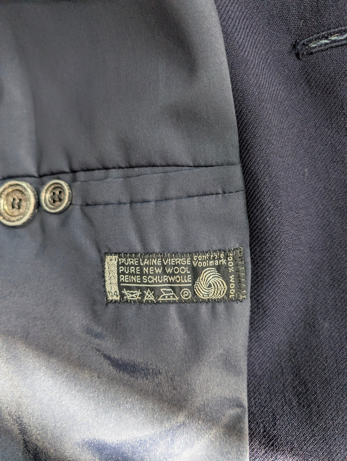 Veste croisée bleu marine en laine