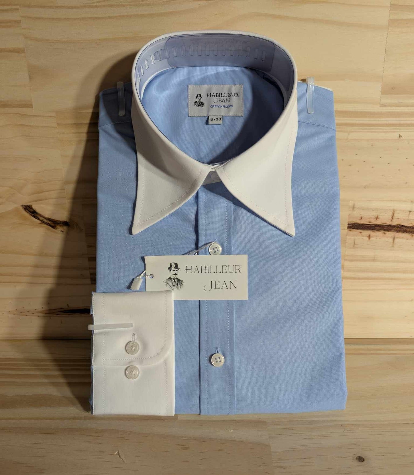 Cotton blend French collar shirt