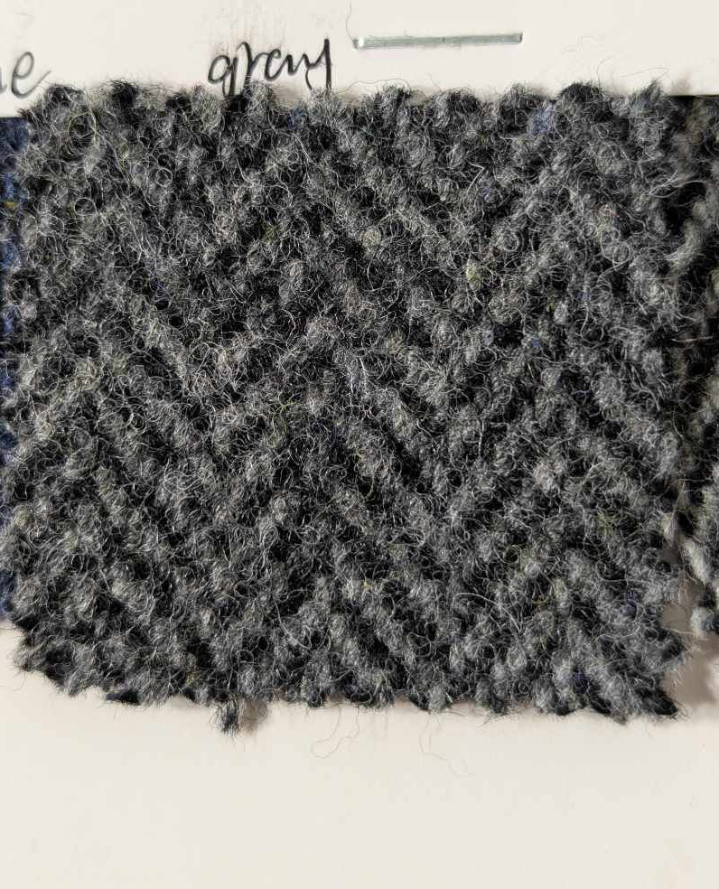 Tweed gris à chevron