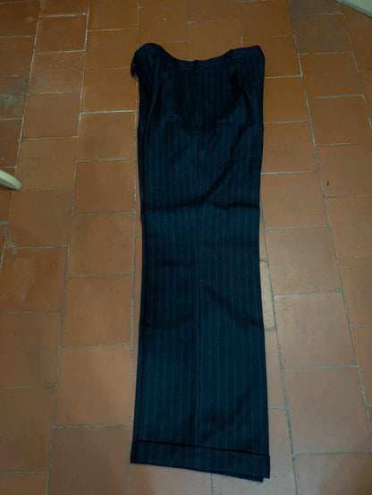 Légendaire costume croisé chalkstripe en flanelle de laine