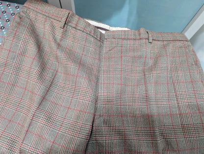 Fabuleux costume gris marron à carreaux en laine