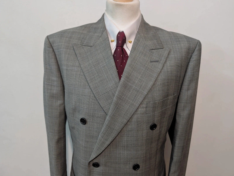 Splendide costume croisé gris en laine