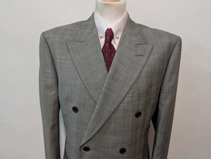 Splendide costume croisé gris en laine