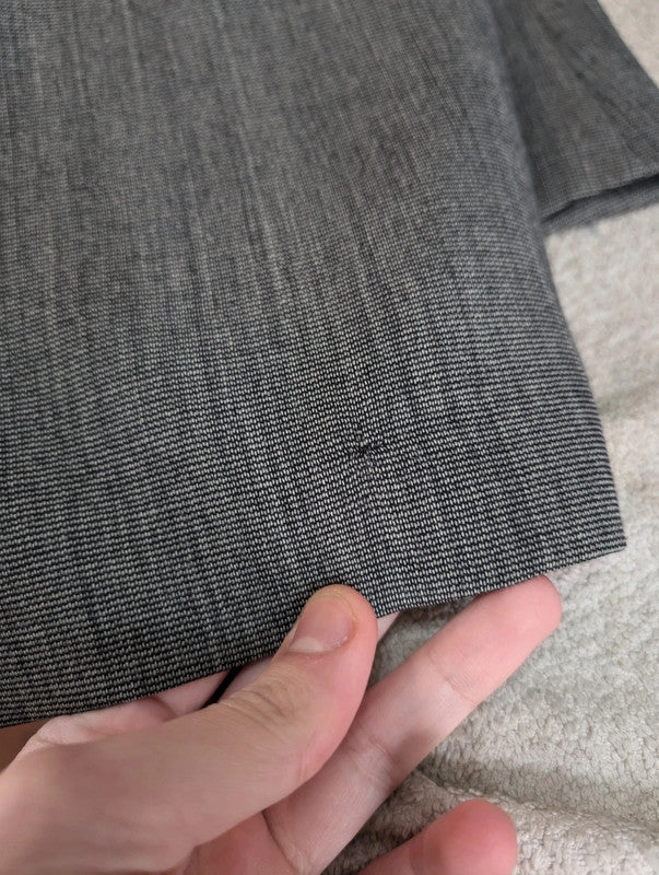 Interesting grey wool double-breasted suit