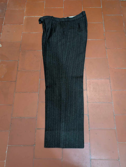Mystérieux costume croisé chalkstripe en flanelle