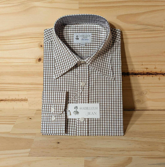 Chemise à carreaux marron