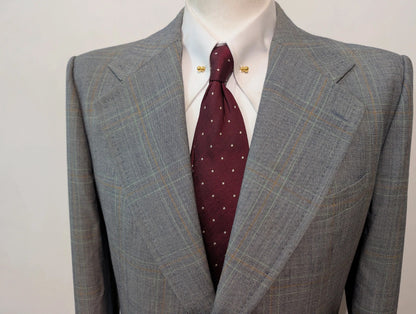 Exceptionnel costume gris a carreaux en laine