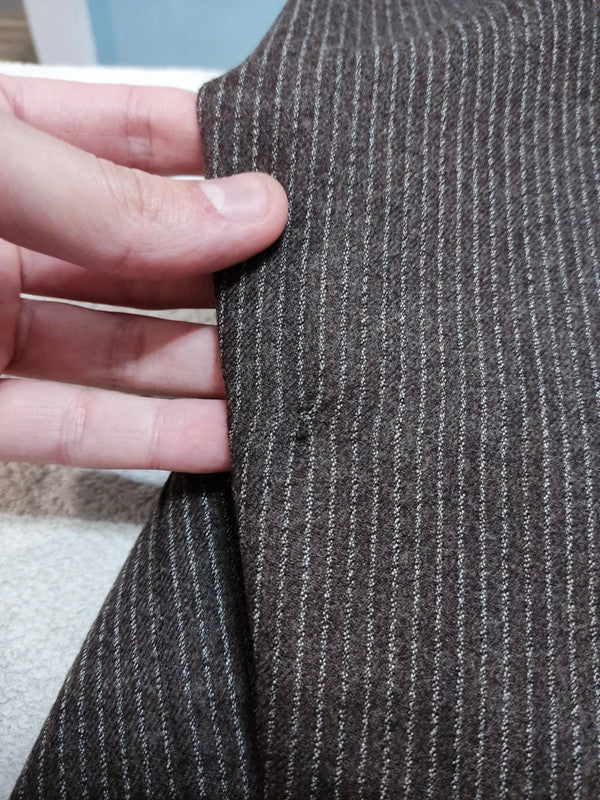 Brown pinstripe flannel suit