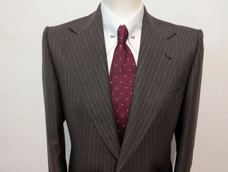 Légendaire costume pinstripe  marron en flanelle