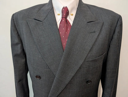 Fabuleux costume croisé gris en laine