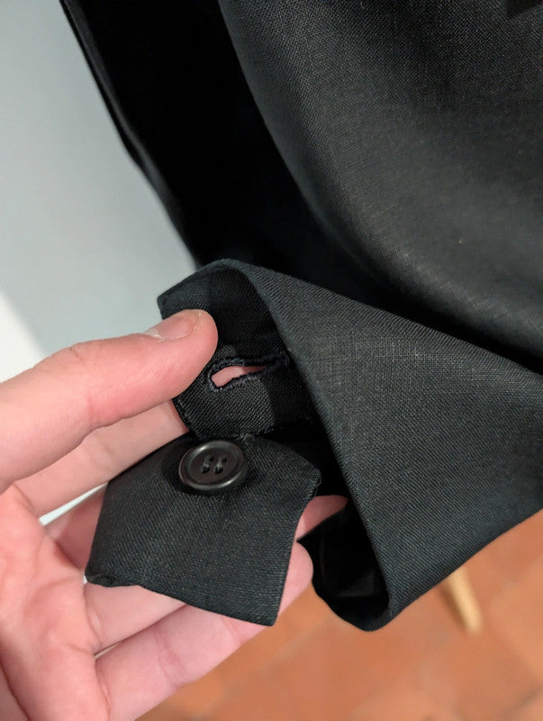 Effrayant costume croisé noir en lin