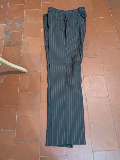 Magnifique costume pinstripe marron en laine