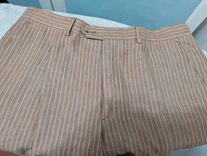 Chouet costume beige marron en lin