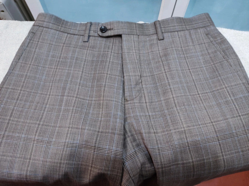 Glen plaid brown suit