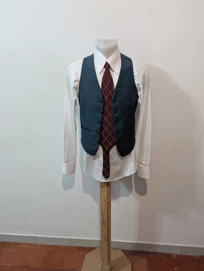 Prächtiger dreiteiliger marineblauer Wollanzug