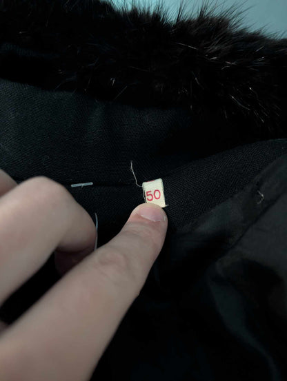 Mignon manteau croisé noir femme