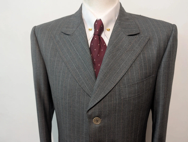 Furious gray wool pinstripe suit